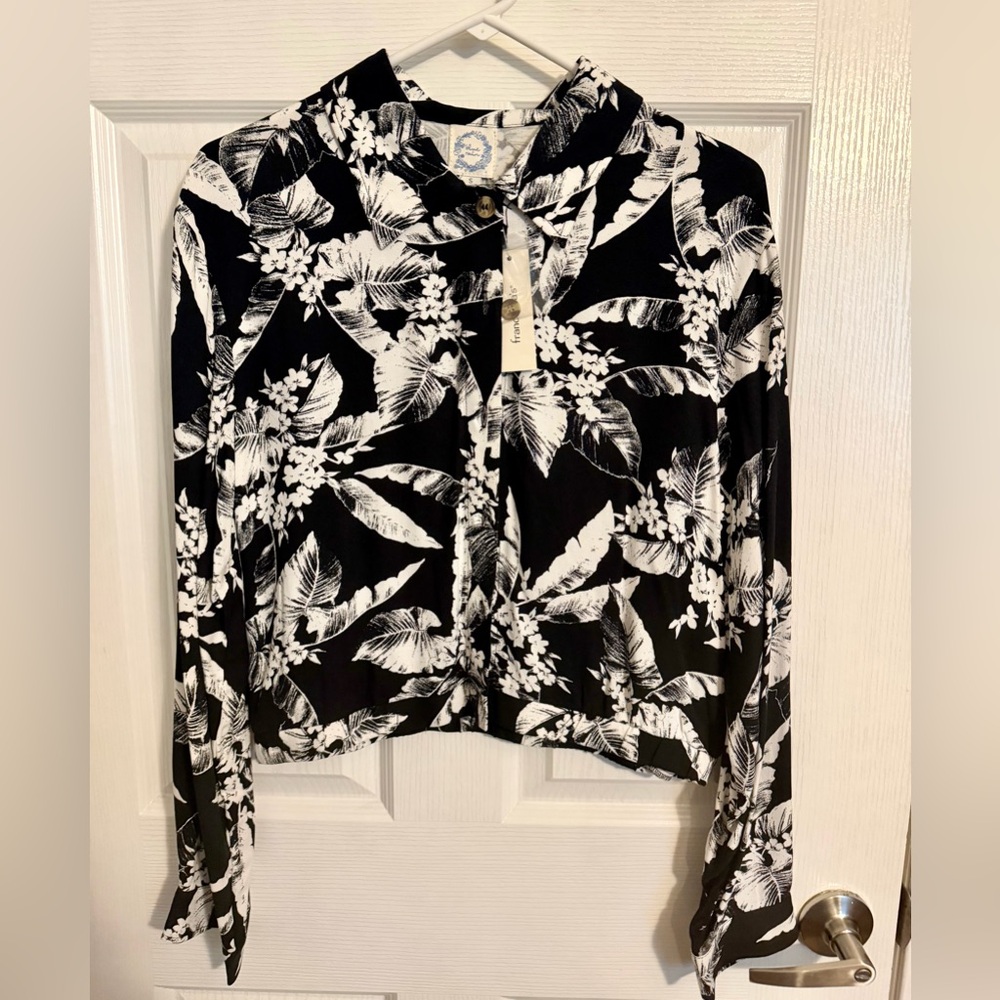Blue Rain Tropical Button Up Shirt